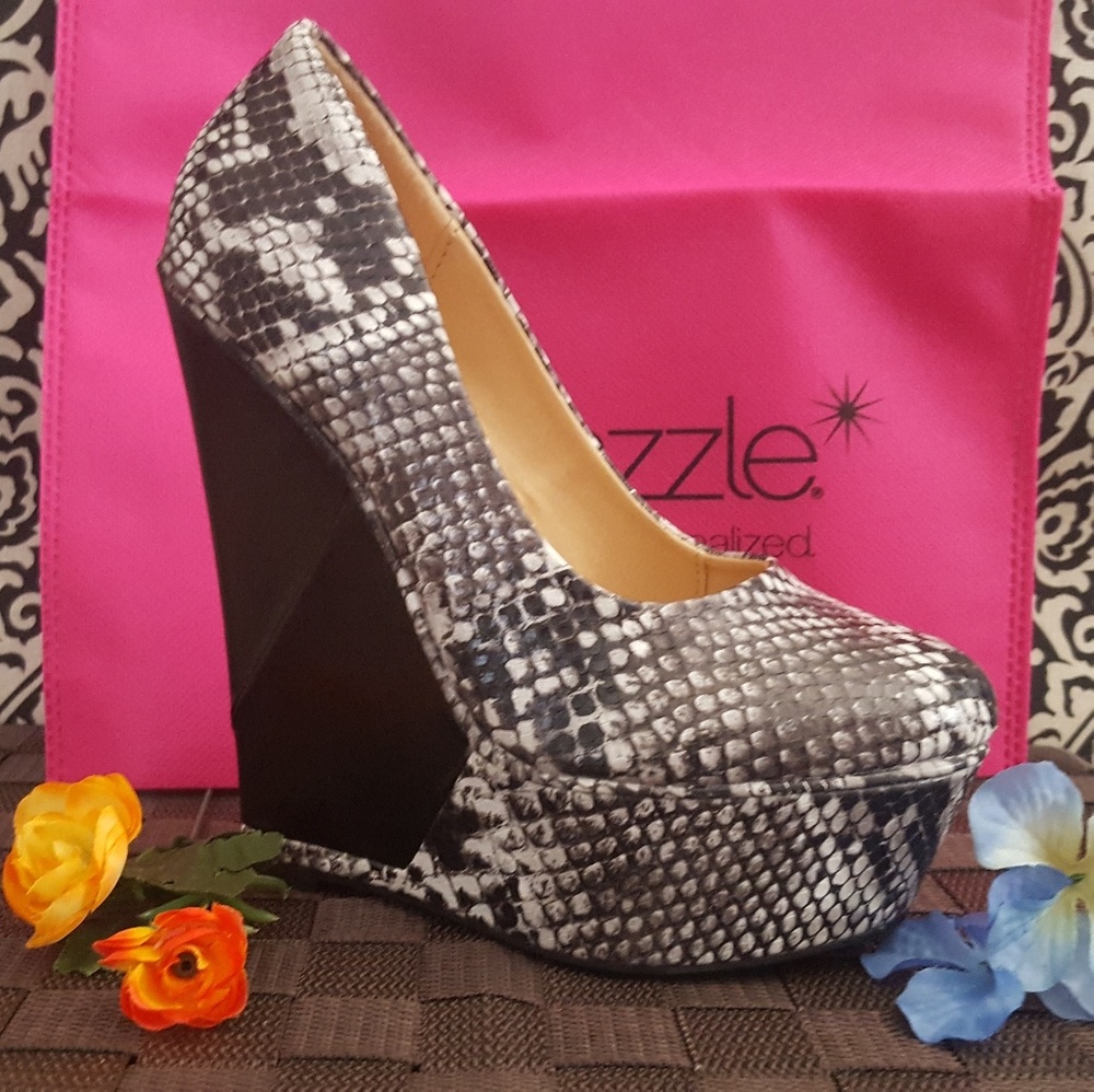 Talitha snake print wedges